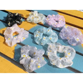 Cột tóc SCRUNCHIES lưới in hoa cúc