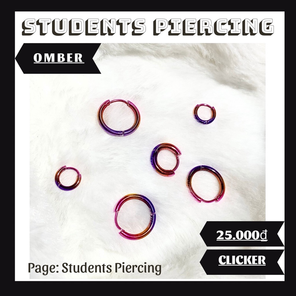 [Rẻ Vô Địch] Khuyên Tai Vòng Màu Omber Hồng - Cam - Tím / Khuyên Tai Vòng Cá Tính