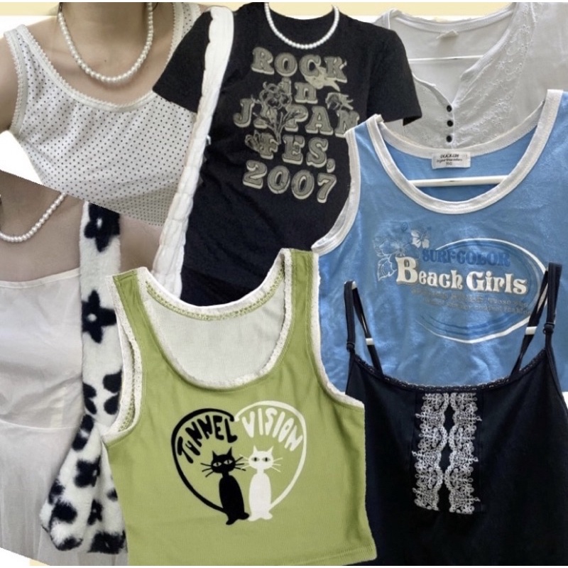 Y2k 2hand Áo thun tee croptop vintage indie fairycore old money emo grunge punk