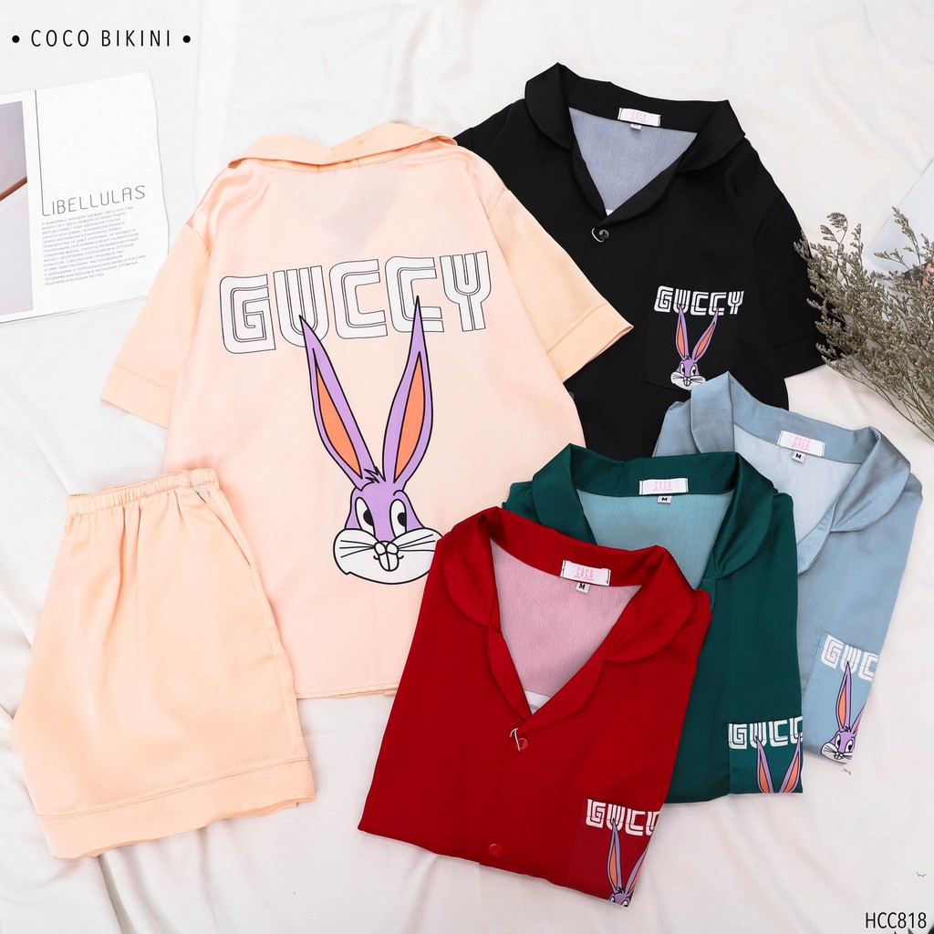 𝑪𝑶𝑪𝑶 𝑩𝑰𝑲𝑰𝑵𝑰 Bộ Đồ Ngủ - Đồ Mặc Nhà Lụa Satin ( HCC818 )