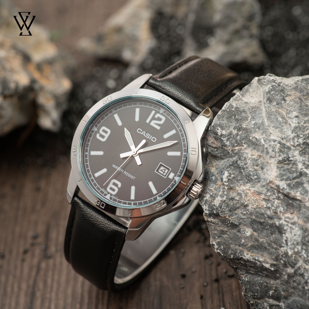 Đồng Hồ Quartz Nam Casio WATCHSTORE MTP-V004L-1BUDF Thiết Kế Kính Khoáng 41.5mm, Dây Đeo Da Và Vỏ Thép Không Gỉ
