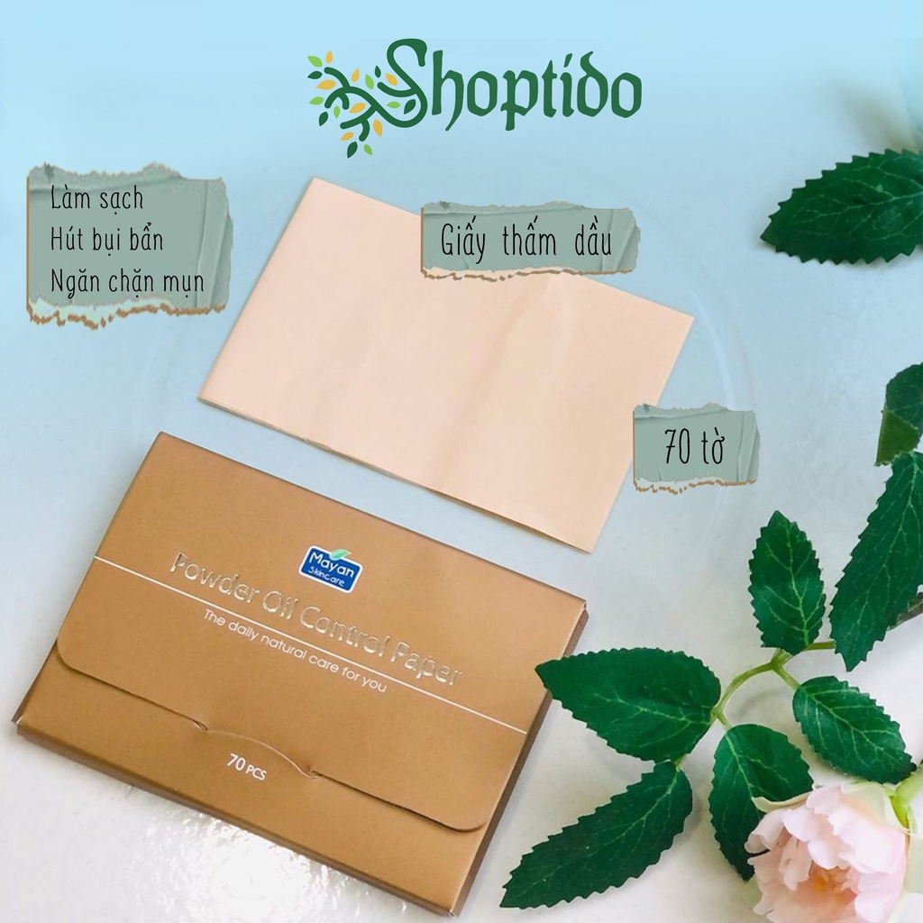 Giấy thấm dầu Mayan có phấn makeup 70 Tờ NPP Shoptido