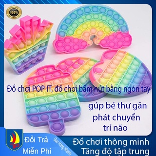 Pop It Tiktok 2021 Push Pop Fidget Toy Rainbow Color Finger Pressure Bubble Sensory Toys đồ chơi Bóp bong bóng thư giãn