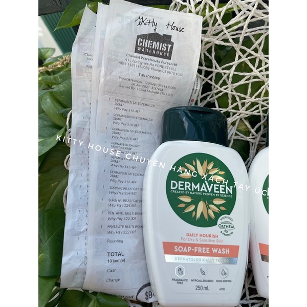 SỮA TẮM VÀ RỬA MẶT DỊU NHẸ DERMAVEEN DAILY NOURISH SOAP FREE WASH CHAI 250ML