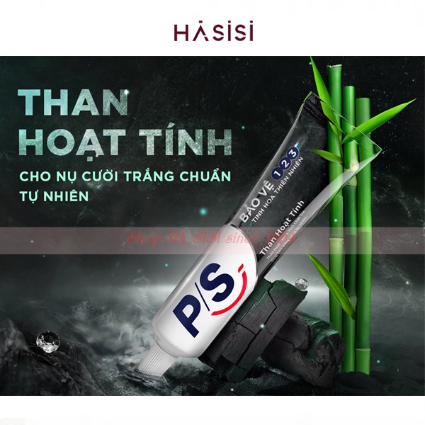 KEM ĐÁNH RĂNG THAN HOẠT TÍNH VÀ TINH CHẤT TRE PS BẢO VỆ 123 180g