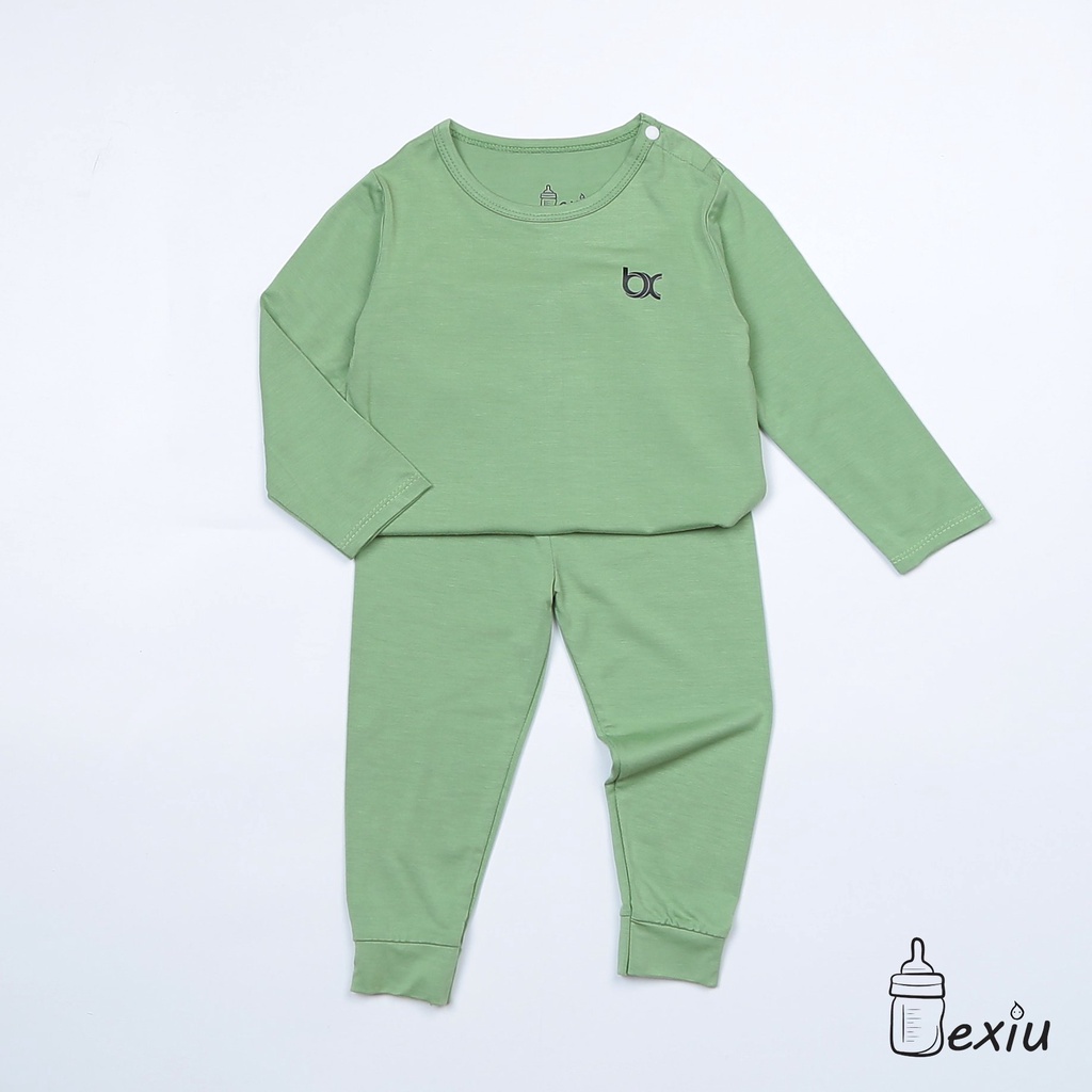 Bộ Đồ Tay Dài  Cài Vai Màu Bexiu Bx - Quần Áo Trẻ Sơ Sinh Thun Cotton Lạnh  Mềm Mượt Mát Cho Bé Trai Và Gái Từ 6-19kg