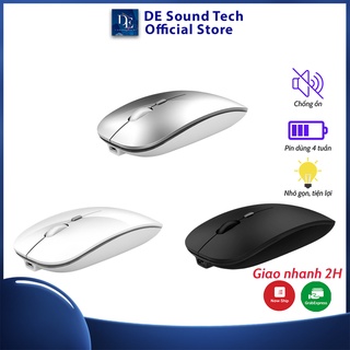 Chuột không dây bluetooth tự sạc pin, chuột chống ồn, sạc 1 lần dùng 4 tuần cho laptop macbook pc - bảo hành 12 tháng