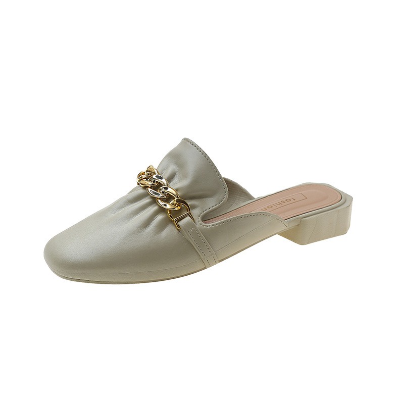 Dép Mũi Vuông Kiểu Dáng Nhún Bèo Màu Sắc Trang Nhã Cực Sang Trọng