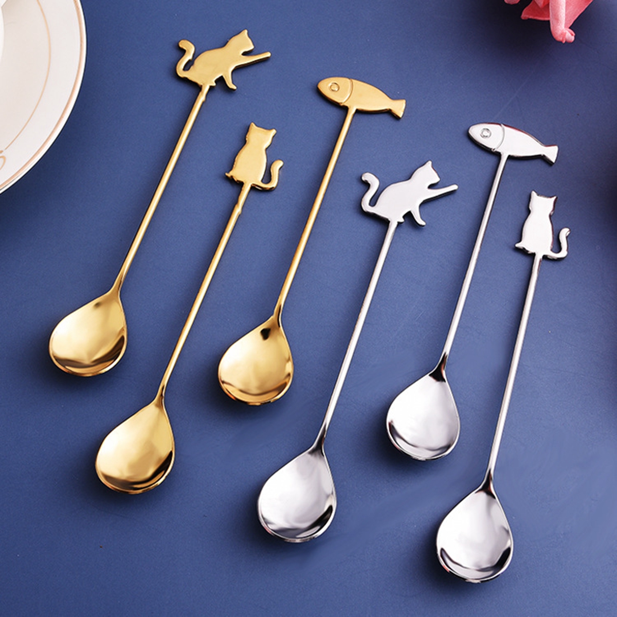 Muỗng Khuấy Cà Phê Hình Mèo Bằng Thép Không Gỉ Tiện Dụng | BigBuy360 - bigbuy360.vn