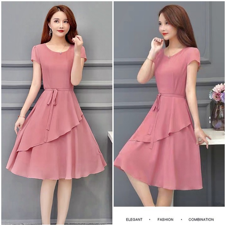 ĐẦM HỒNG NHẸ NHÀNG SANG TRỌNG ĐỦ SIZE 30 ĐẾN 72KG - 75600