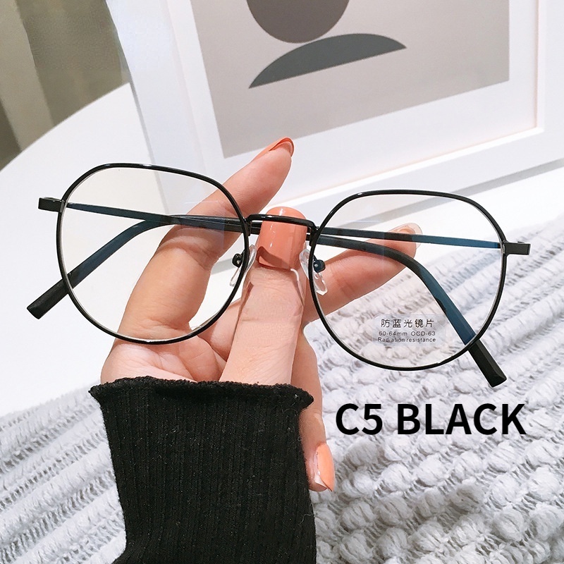 Mắt kính gọng tròn chống ánh sáng xanh thời trang cổ điển cho nam và nữ