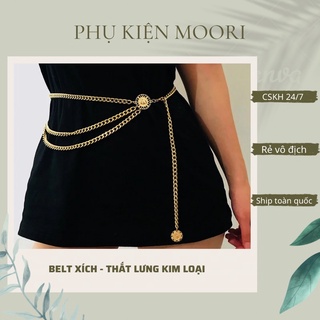 Belt xích/ Thắt lưng kim loại dây xích - Dây xích đai váy thả eo thời trang Retro sang chảnh cho phái nữ- Phụ kiện Moori
