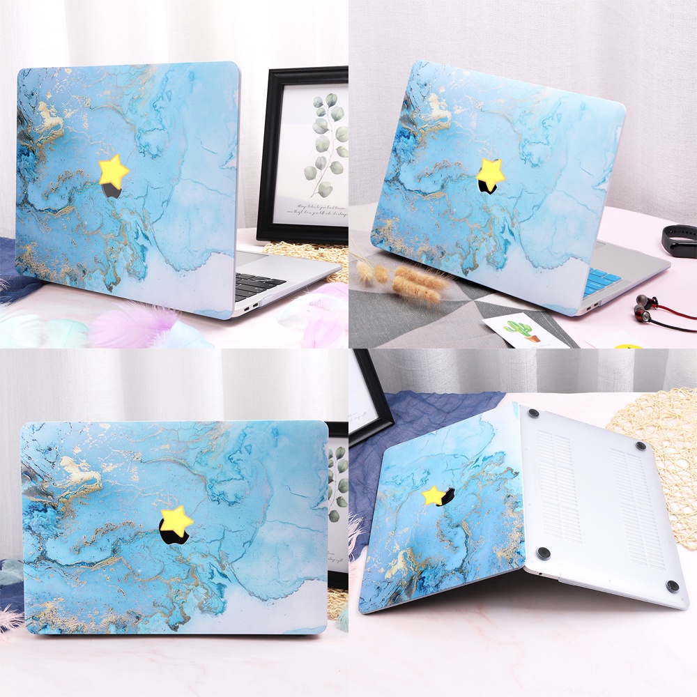 Vỏ bọc Laptop For MacBook Air 13 11 Pro 13" 15 12 xanh lam mạ vàng thiết kế họa tiết độc đáo xinh xắn A1465 A1370 A1534 A1931 A1466 A1369 A1502 A1425 A1278 A1706 A1988 A1989 A1708 A1398 A1707 A1990 A1932