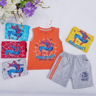 Bộ quần áo sát nách bé trai Abikids in hình người nhện M2.B22