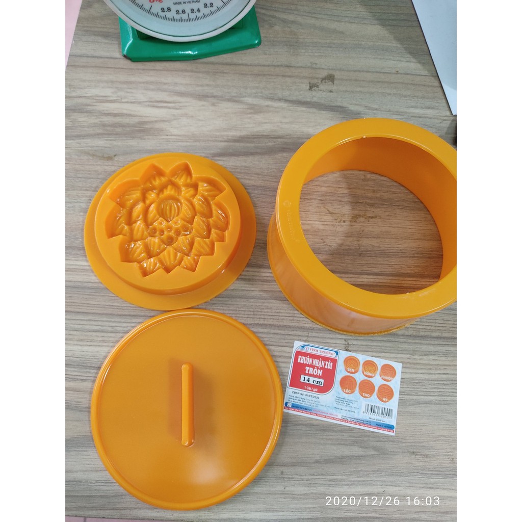 KHUÔN XÔI TRÒN HÌNH BÔNG SEN/ BÔNG HỒNG/ PHƯỚC/ LỘC/ THỌ/ HỶ 14 CM x 7 CM - VĨNH TRƯỜNG
