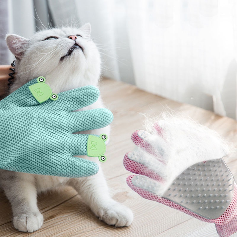 Găng Tay Tẩy Lông Bằng Silicone Hình Mèo Hoạt Hình Cho Mèo