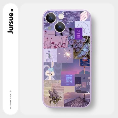 Ốp lưng JURSUE mềm viền vuông hình dễ thương đẹp Cho iPhone 16 15 14 13 12 11 Pro Max SE 2020 X XR XS ip 8 7 Plus Y2141