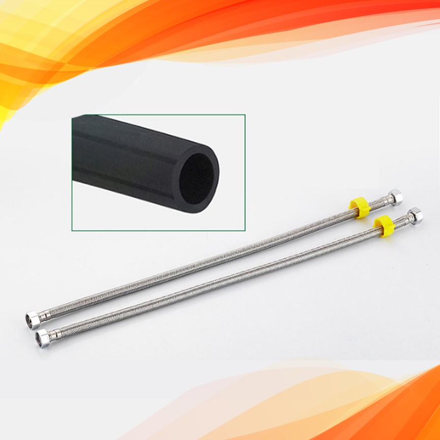 Bộ 2 dây cấp nước nóng lạnh, bình nước nóng, vòi chậu rửa mặt 9052