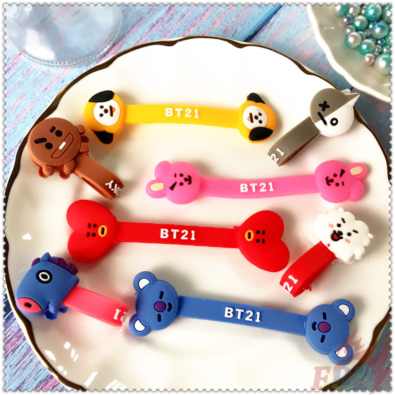◐ Dây Quấn Cáp Hoạt Hình KPOP ◑ 1 Kẹp Giữ Dây Cáp Tai Nghe Bằng Silicon Kiểu Hoạt Hình TATA CHIMMY