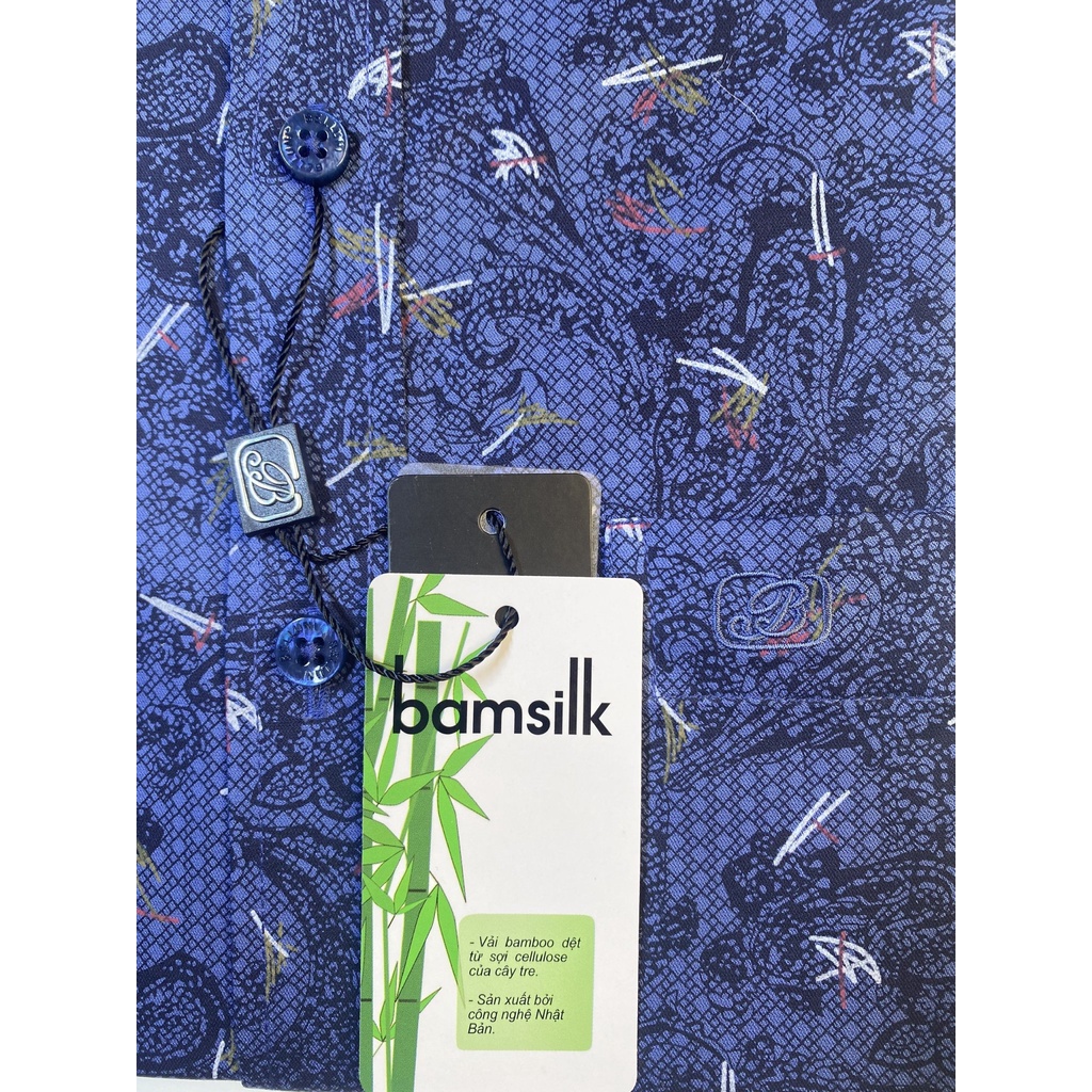 Áo Sơ mi nam ngắn tay Belluni chất Bamboo hoạ tiết sang trọng-ABN.BPS.BE.197.B1