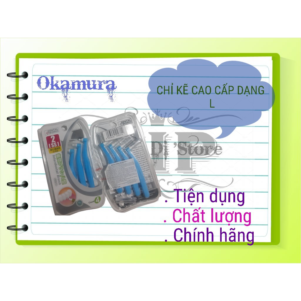 Okamura Bàn chải kẽ răng cao cấp chất lượng Nhật Bản dạng L.