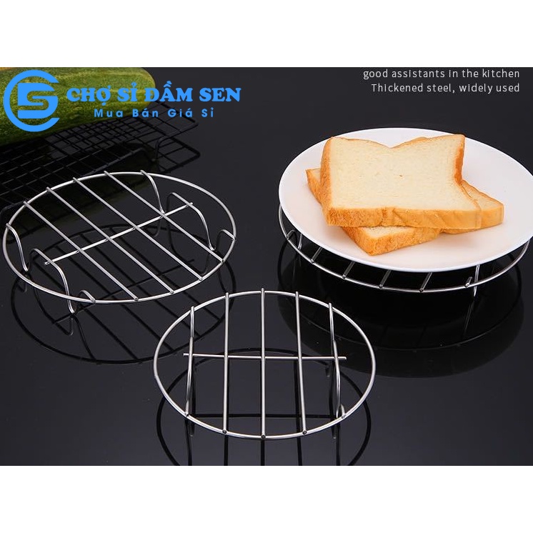 Giá Hấp Inox tiện dụng. Rack nướng bánh hình tròn, giá lót nồi cách nhiệt G396-GiaHap-Inox