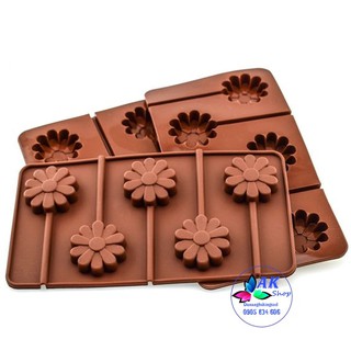 KHUÔN SILICON KẸO LOLLIPOP 5 HOA CÚC / 2501.301