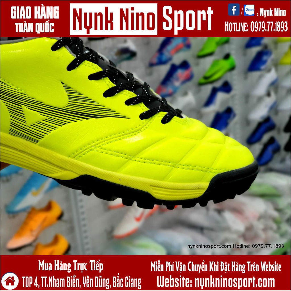 Giày Bóng Đá Mizuno Rebula Cup Vàng Vạch Đen TF