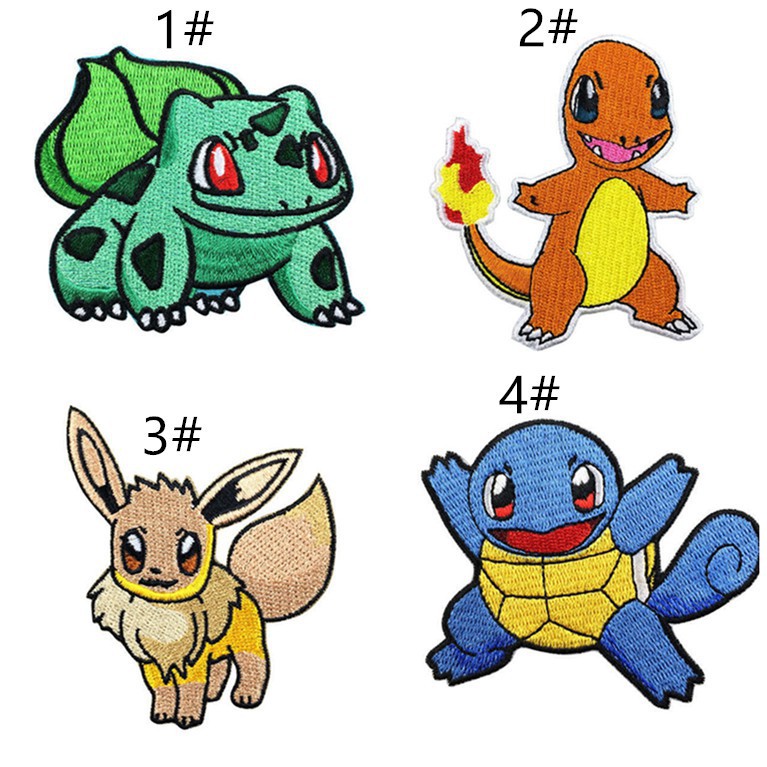 Miếng dán kiểu ủi/thêu trang trí quần áo hình Pokemon