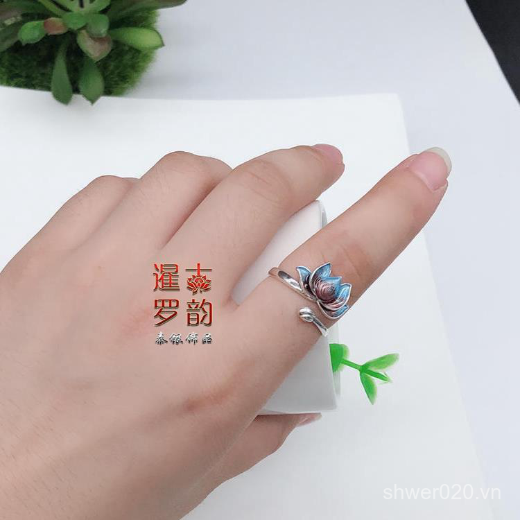 Nhẫn Hình Hoa Sen Bằng Bạc S925Sterling NoBrandFemaleSilver