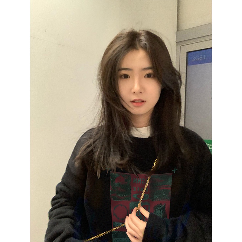 Áo sweater SELVZE dáng rộng chất liệu cotton cao cấp thời trang phong cách Mỹ cho nữ