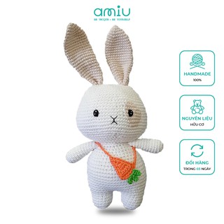Gấu bông móc len Amigurumi cao cấp Amiu Việt Nam - Thỏ khoang tai ghi Alina - SP000353
