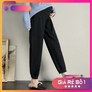 Quần bầu chất đũi nhăn bo gấu