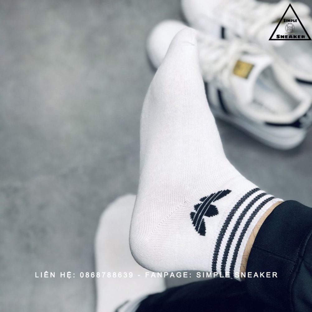 Tất nam nữ hình 3 lá - Vớ Nam Nữ Unisex - Adidas Cổ Thấp Cao Cấp Cực Đẹp chất đẹp, thoáng hút mồ hôi