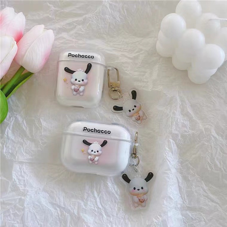 Vỏ Bảo Vệ Hộp Sạc Tai Nghe Bluetooth Airpods 1 2 3 Pro 2 PRO2 Airpods3 Bằng Chất Liệu Mềm Trong Suốt Hình Chú Cún Dễ