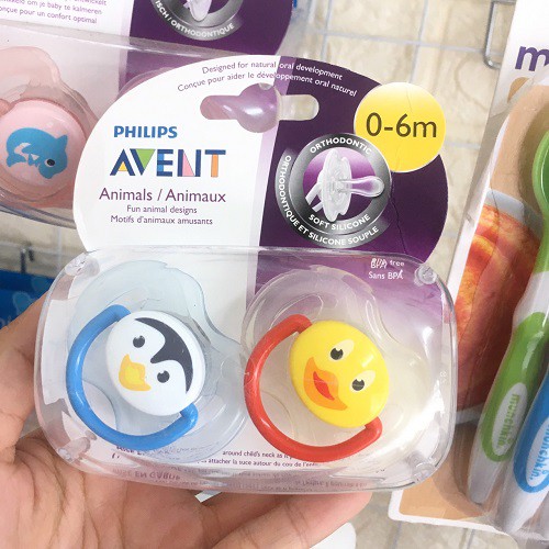 Ty ngậm silicon Avent siêu mềm chỉnh nha cho bé 0-18m