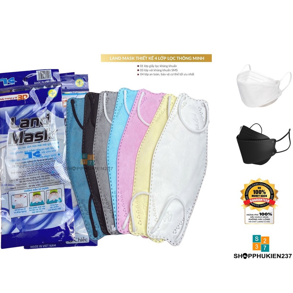 Khẩu Trang 3D Kháng Khuẩn LandMask Set 1 Bịch 6 Cái Có 3 Màu Hàng Công Ty Chính Hãng | WebRaoVat - webraovat.net.vn