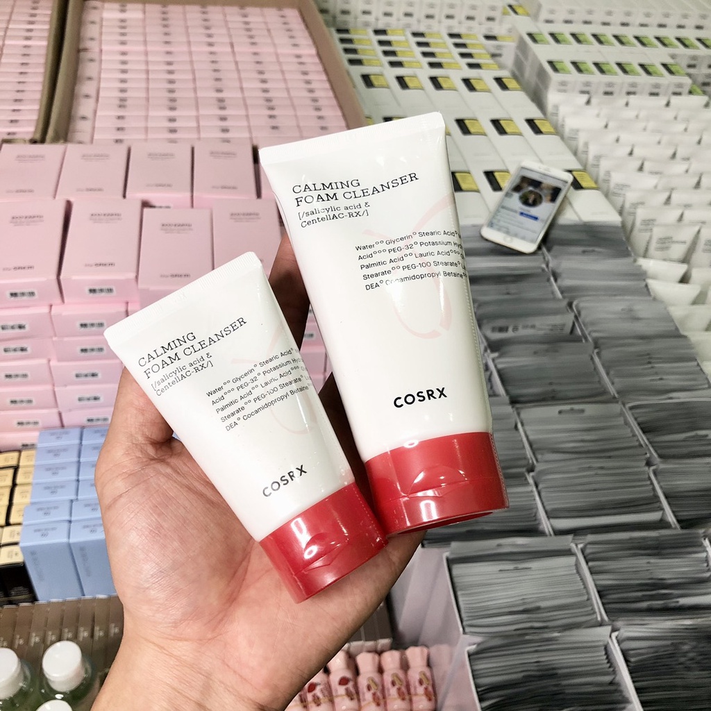 Sữa Rửa Mặt Tạo Bọt Chiết Xuất Rau Má và 0.5% BHA COSRX AC Collection Calming Foam Cleanser 50ml+150ml