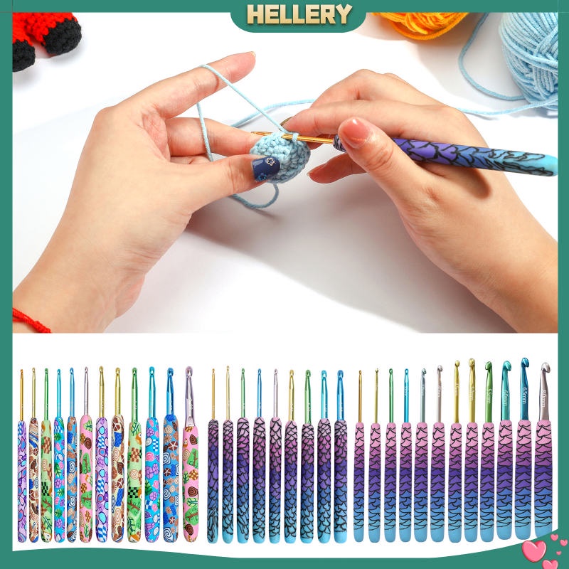 Bộ Kim Móc Len Thủ Công Nhiều Màu Sắc Kích Thước 2.25-6.5mm