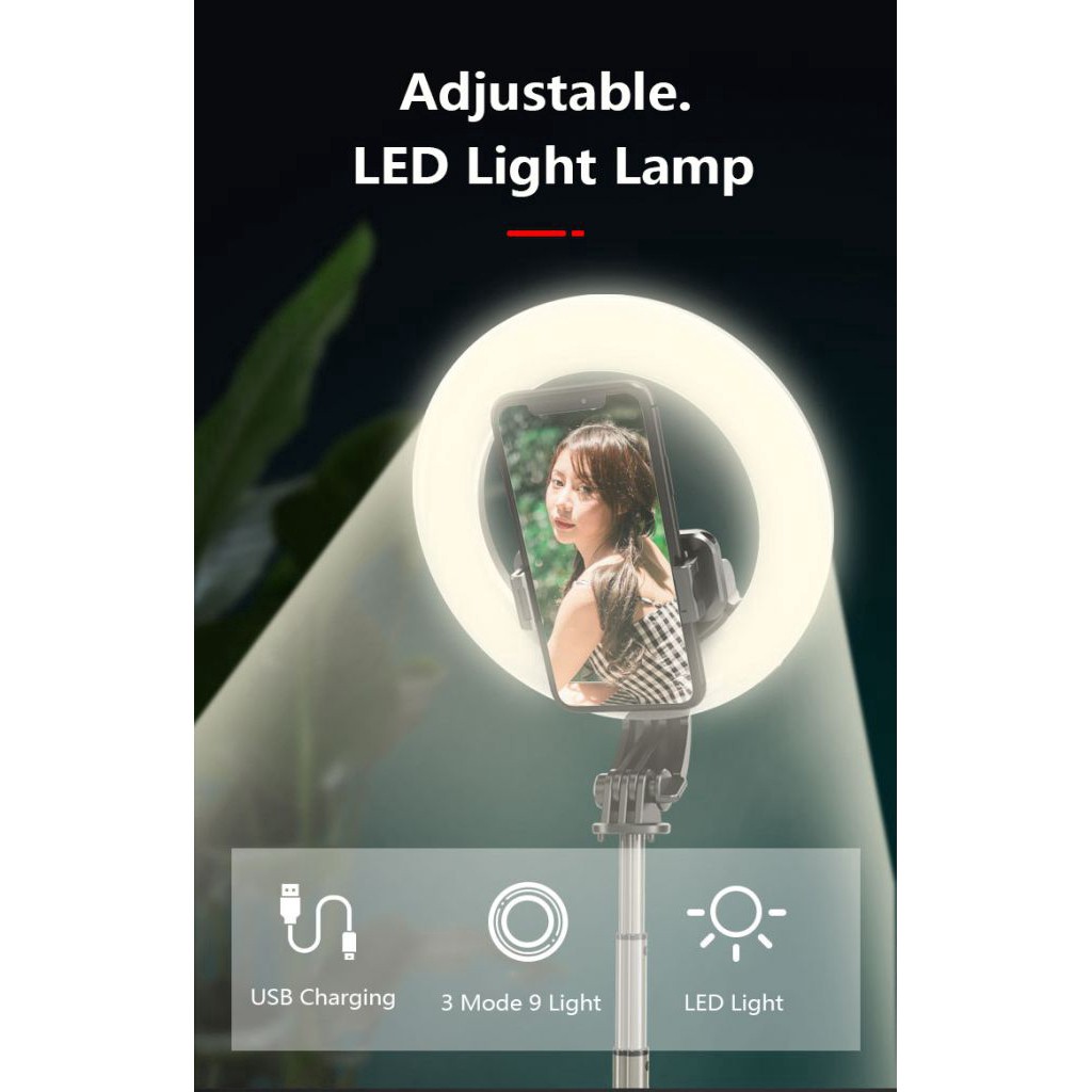 [ Giá siêu rẻ] Gậy Selfie L07 5 Inch Kết Nối Bluetooth Có Đèn Led Hỗ Trợ Chụp Ảnh Selfie, sáng rõ