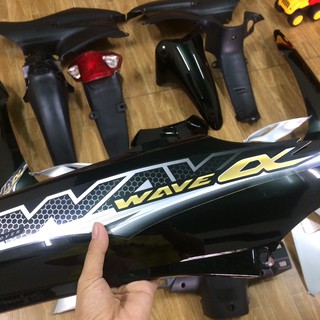 Dàn áo xe Wave 100 - RS - S100 - Alpha - Wave cá- C100 đời 2006 đến 2016  màu Đen (TẶNG TEM )