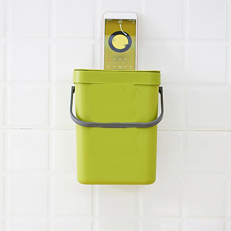 Thùng Đựng Rác Có Nắp Bằng Nhựa Màu Xanh Lá Cây 0.8 Gallon Cho Nhà Bếp / Phòng Tắm / Văn Phòng