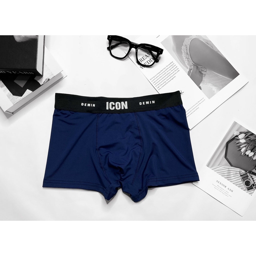 Quần Lót Nam Boxer ICON DEMIN Cotton - Sịp Đùi Nam Cotton Mềm Mịn Co Giãn 4 Chiều