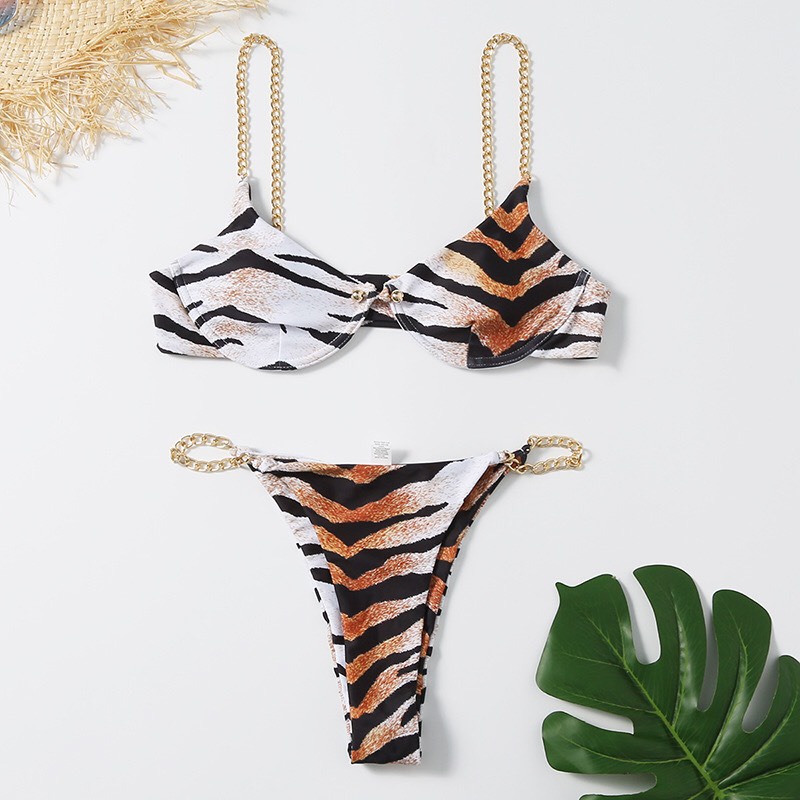 Bikini phối xích 2 mảnh sexy ( 3 màu)