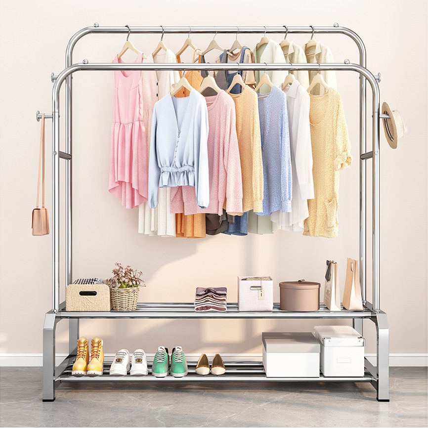 [ 𝐅𝐫𝐞𝐞𝐬𝐡𝐢𝐩 ] Giá Treo Quần Áo Hàn Quốc 2 Thanh, Kệ Giày Dép [CHUẨN LOẠI 1] Giá phơi đồ tiện ích