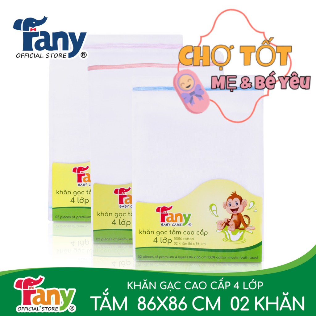 Khăn Xô,Khăn Gạc Tắm 3 Lớp, 4 Lớp Cao Cấp Fany Dày Dặn, Siêu mềm