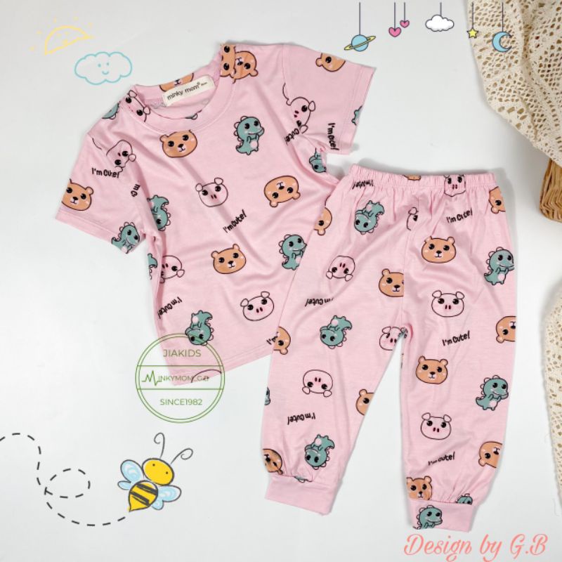 [MẪU HOT] Bộ cộc tay quần alibaba thun lạnh Minky Mom cho bé trai bé gái từ 5-19kg