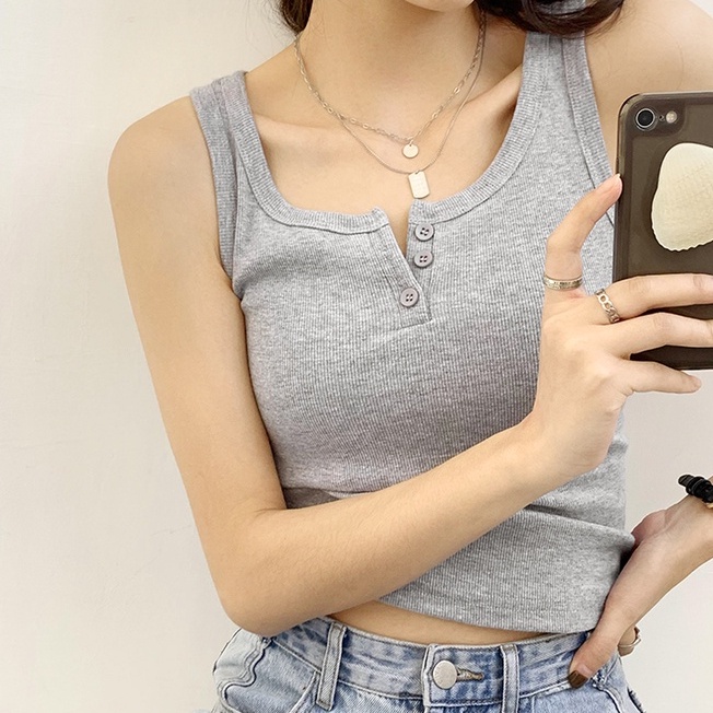 Áo Hai Dây Không Tay Dáng Ngắn Thời Trang 50365