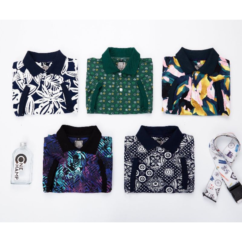 Áo thun hoa nam polo cổ trụ ngắn tay vải cotton 100% in thoáng mát