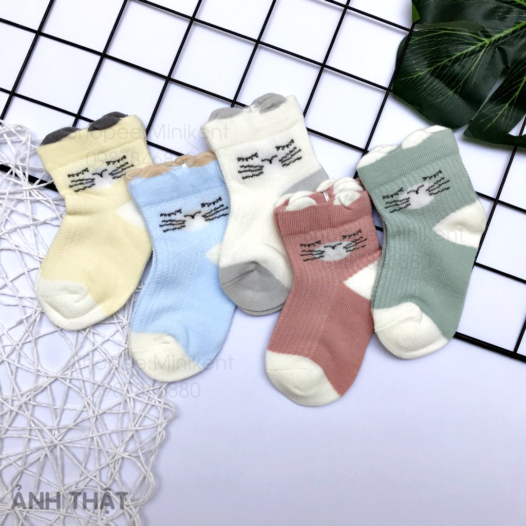 Set 2 đôi tất cotton cho bé trai, bé gái